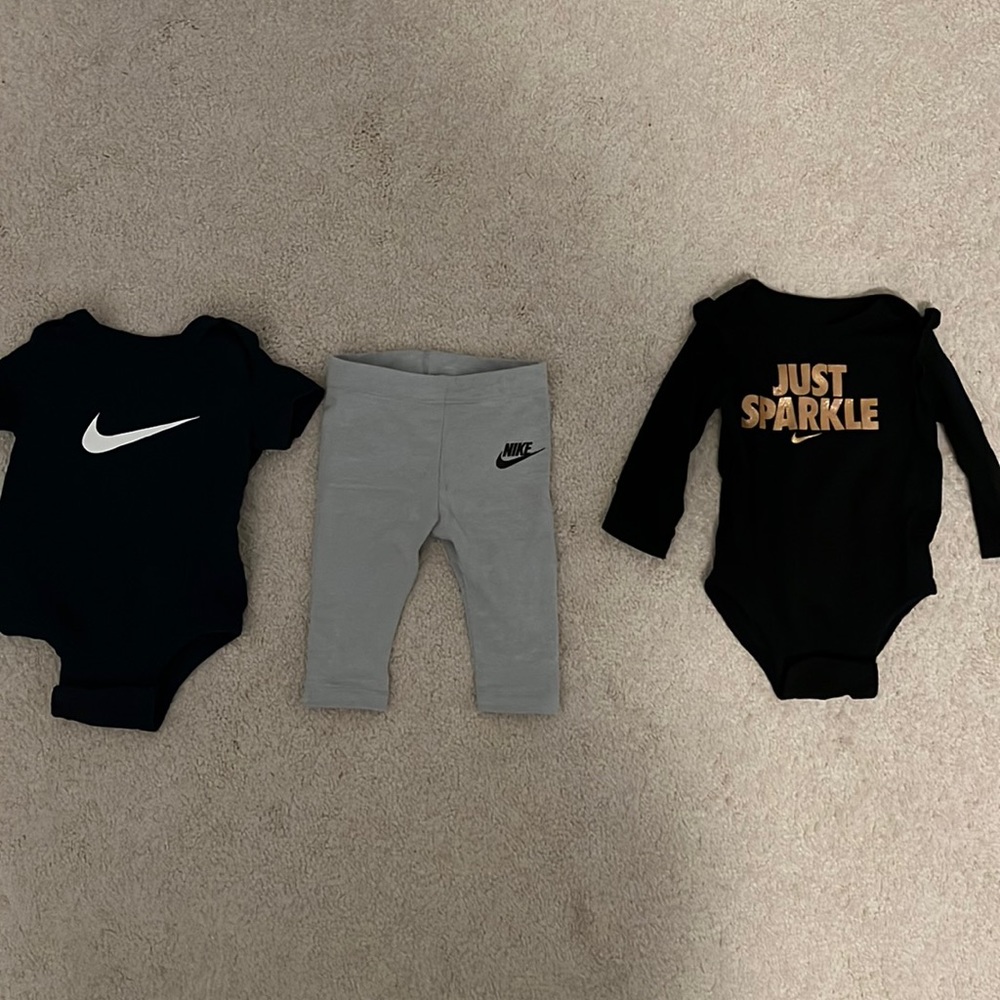 6 Month girl 3 piece Shimmery Nike Outfit